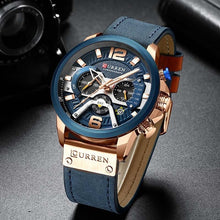 Load image into Gallery viewer, Men Watch Leather Luxury Waterproof Sport Watch
