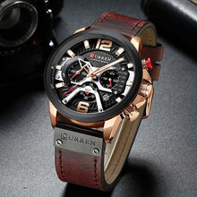 Load image into Gallery viewer, Men Watch Leather Luxury Waterproof Sport Watch
