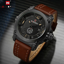 Load image into Gallery viewer, Men Waterproof Leather Strap Army Military Relogio Masculino De Luxo