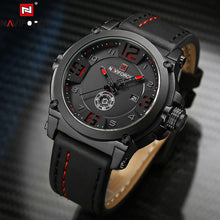 Load image into Gallery viewer, Men Waterproof Leather Strap Army Military Relogio Masculino De Luxo